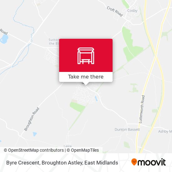 Byre Crescent, Broughton Astley map