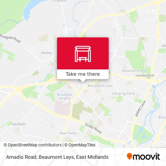 Amadis Road, Beaumont Leys map