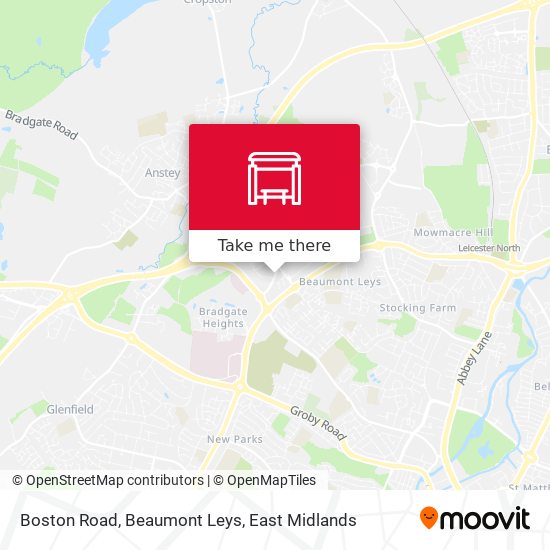 Boston Road, Beaumont Leys map