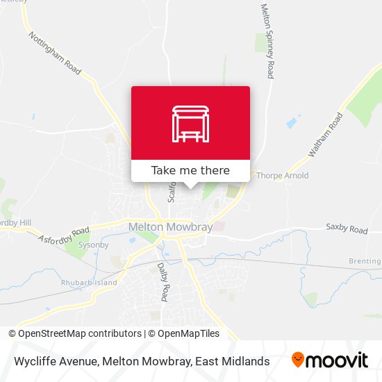 Wycliffe Avenue, Melton Mowbray map