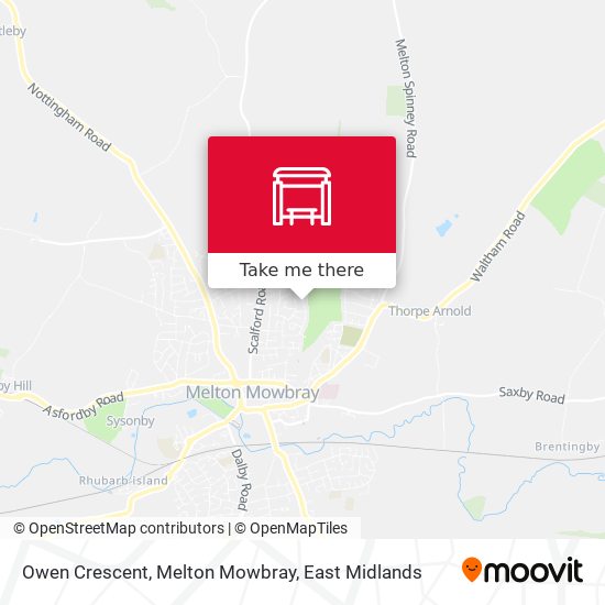 Owen Crescent, Melton Mowbray map