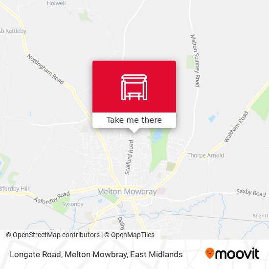 Longate Road, Melton Mowbray map