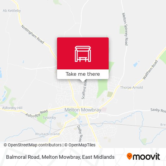 Balmoral Road, Melton Mowbray map
