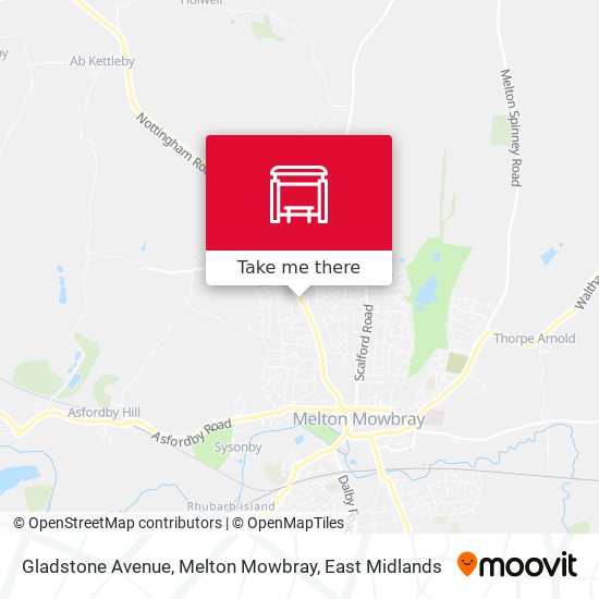 Gladstone Avenue, Melton Mowbray map