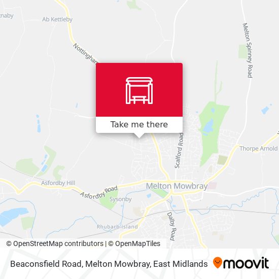 Beaconsfield Road, Melton Mowbray map