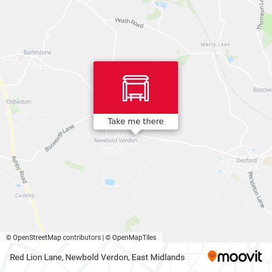 Red Lion Lane, Newbold Verdon map