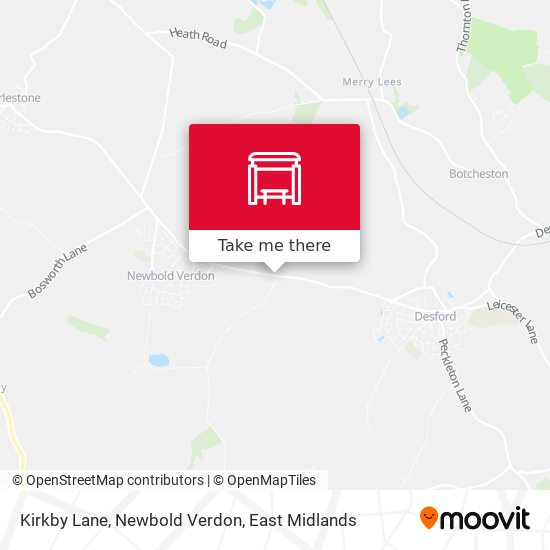 Kirkby Lane, Newbold Verdon map