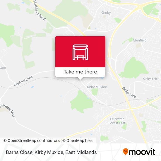 Barns Close, Kirby Muxloe map