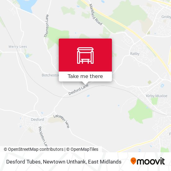 Desford Tubes, Newtown Unthank map
