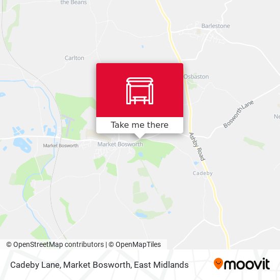 Cadeby Lane, Market Bosworth map