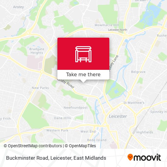 Buckminster Road, Leicester map