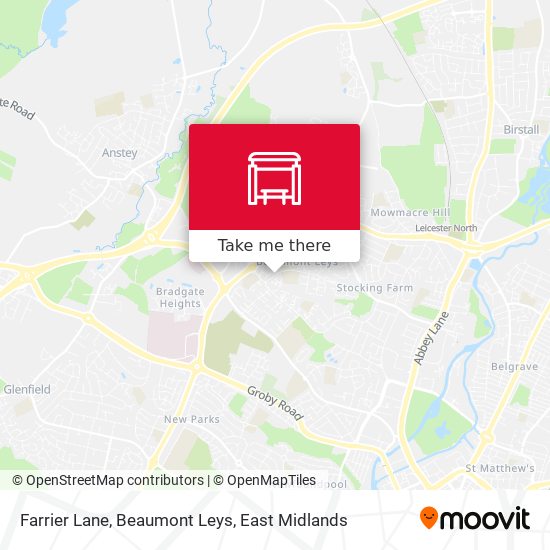 Farrier Lane, Beaumont Leys map