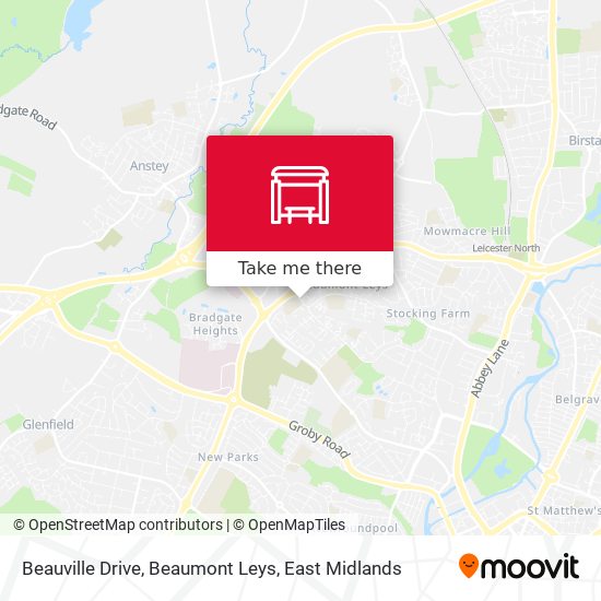 Beauville Drive, Beaumont Leys map
