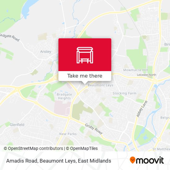 Amadis Road, Beaumont Leys map