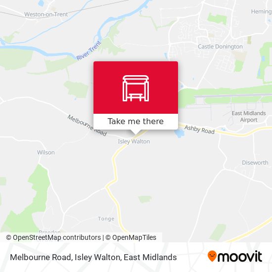 Melbourne Road, Isley Walton map