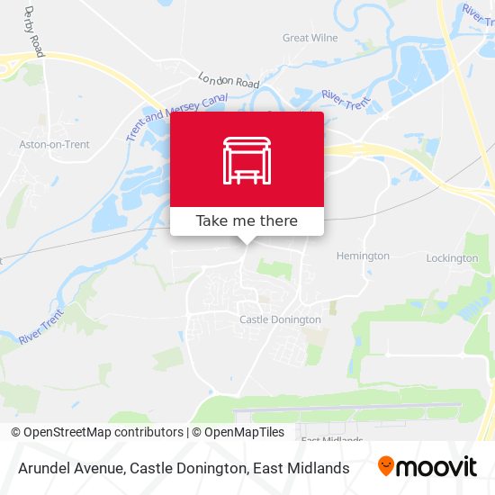 Arundel Avenue, Castle Donington map