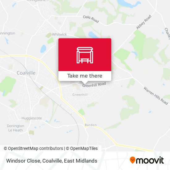 Windsor Close, Coalville map
