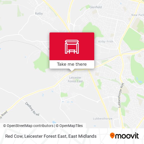Red Cow, Leicester Forest East map