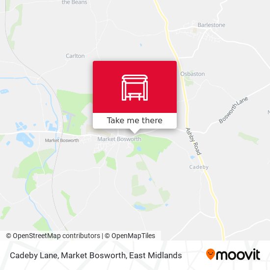 Cadeby Lane, Market Bosworth map