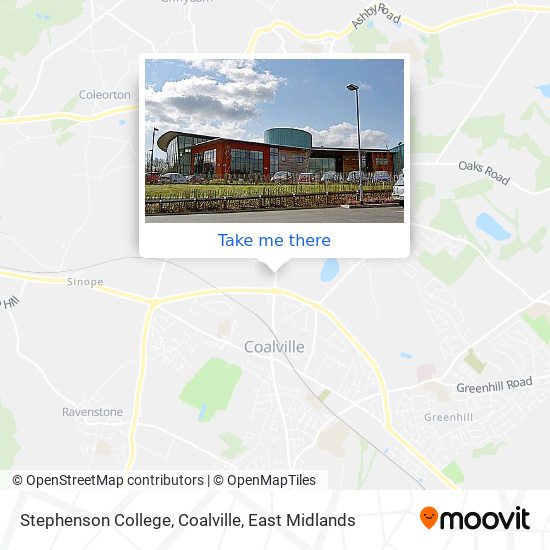 Stephenson College, Coalville map