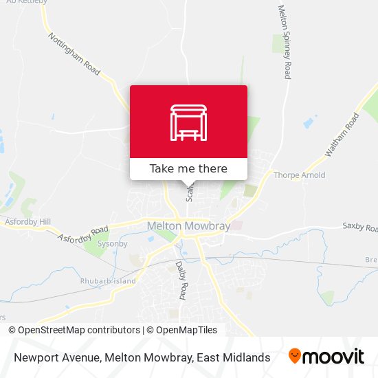 Newport Avenue, Melton Mowbray map