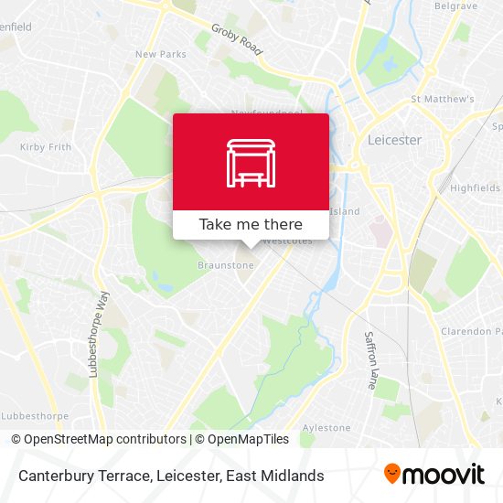 Canterbury Terrace, Leicester map