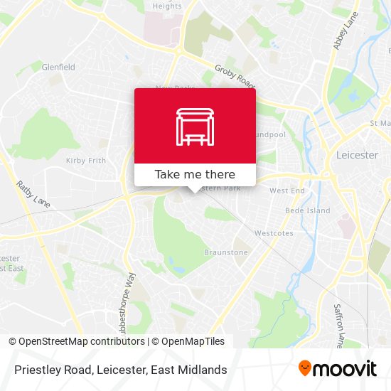 Priestley Road, Leicester map
