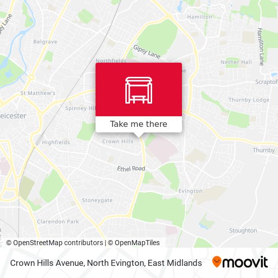 Crown Hills Avenue, North Evington map