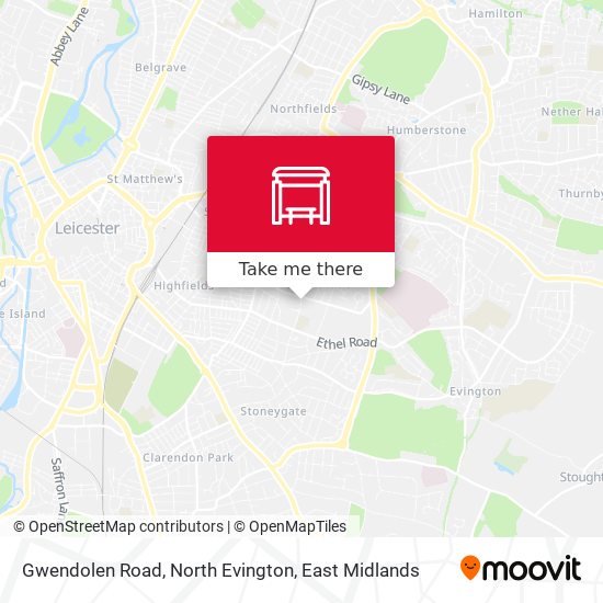 Gwendolen Road, North Evington map