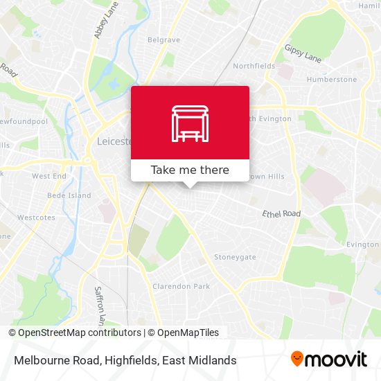 Melbourne Road, Highfields map