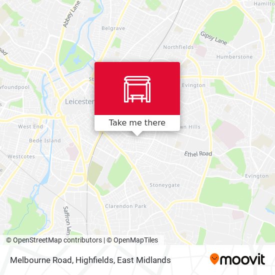 Melbourne Road, Highfields map