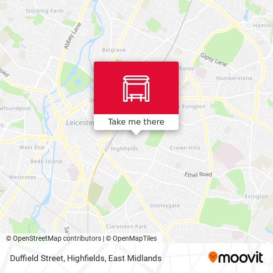 Duffield Street, Highfields map
