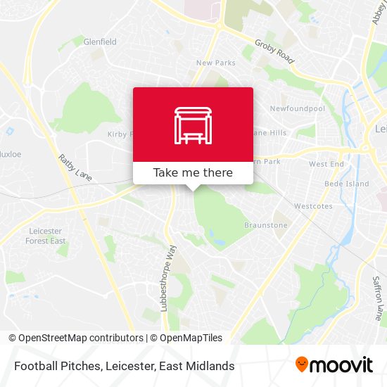 Football Pitches, Leicester map