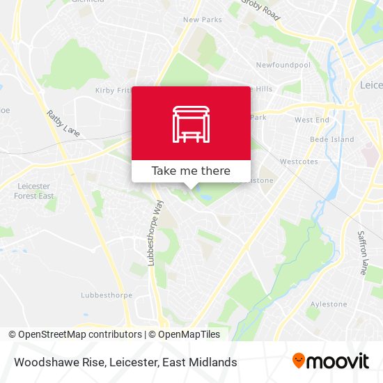 Woodshawe Rise, Leicester map