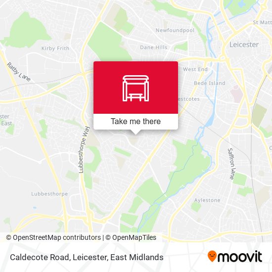 Caldecote Road, Leicester map