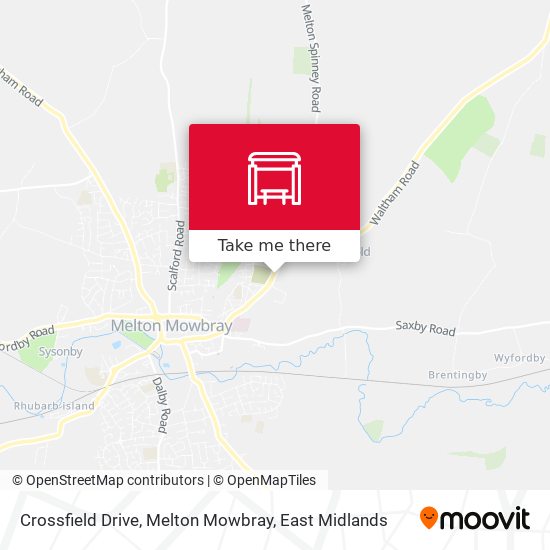 Crossfield Drive, Melton Mowbray map