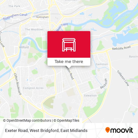 Exeter Road, West Bridgford map
