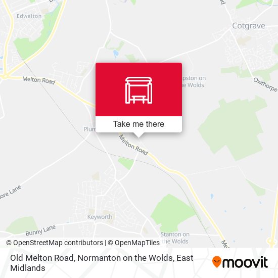 Old Melton Road, Normanton on the Wolds map