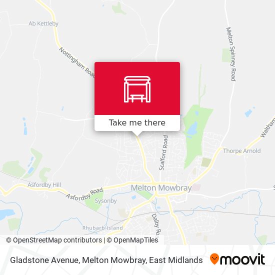 Gladstone Avenue, Melton Mowbray map