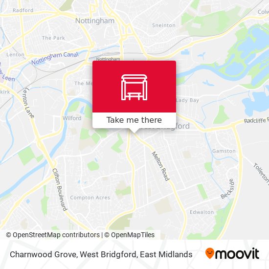 Charnwood Grove, West Bridgford map
