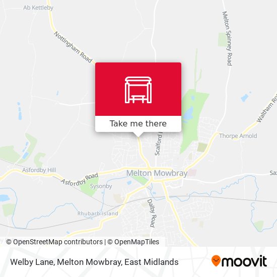 Welby Lane, Melton Mowbray map