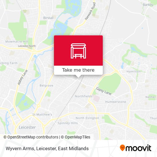 Wyvern Arms, Leicester map