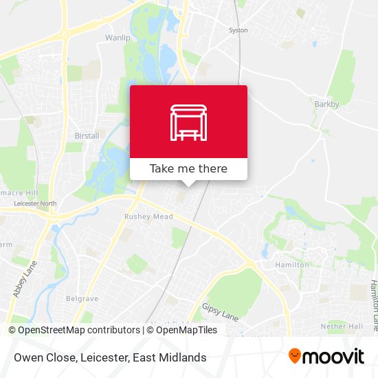 Owen Close, Leicester map