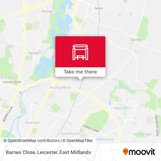 Barnes Close, Leicester map
