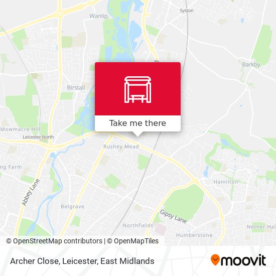 Archer Close, Leicester map
