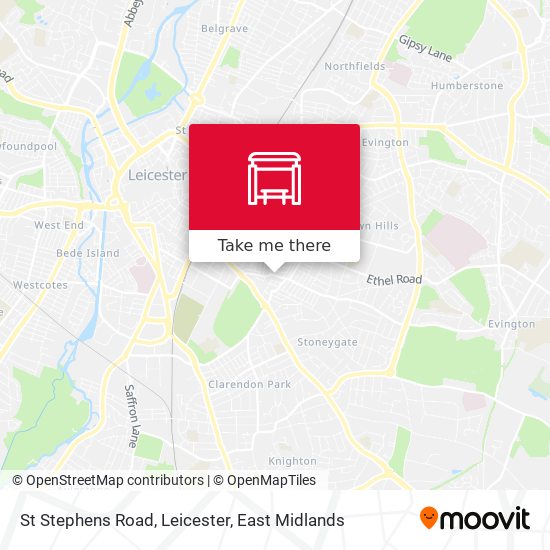 St Stephens Road, Leicester map