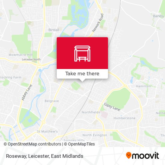 Roseway, Leicester map