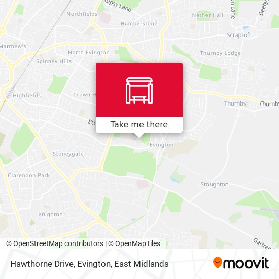 Hawthorne Drive, Evington map