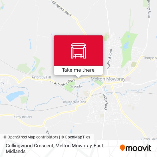 Collingwood Crescent, Melton Mowbray map