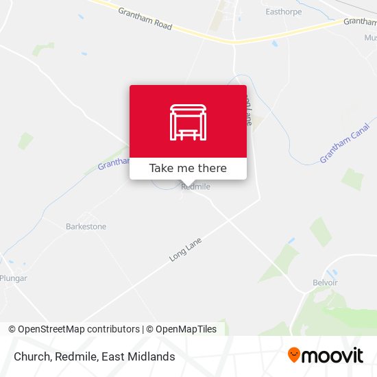 Church, Redmile map
